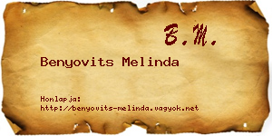 Benyovits Melinda névjegykártya